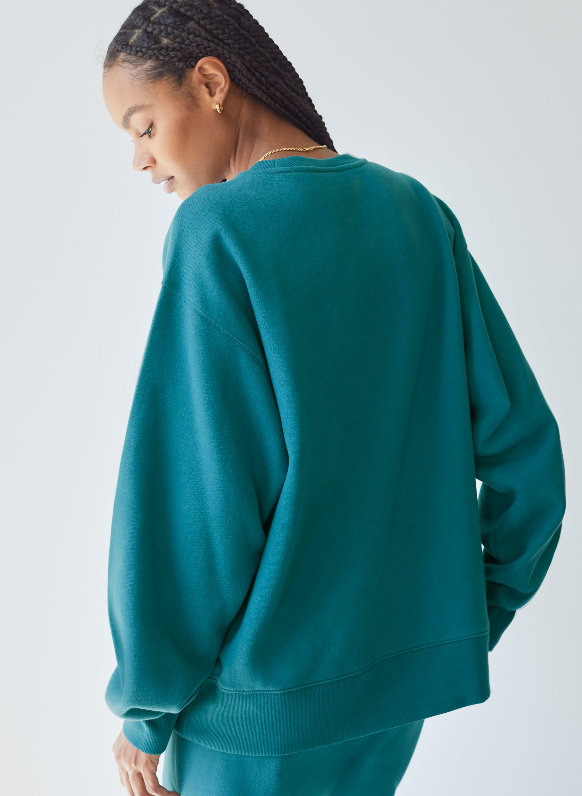 Cozy Fleece Boyfriend Crew Sweatshirt