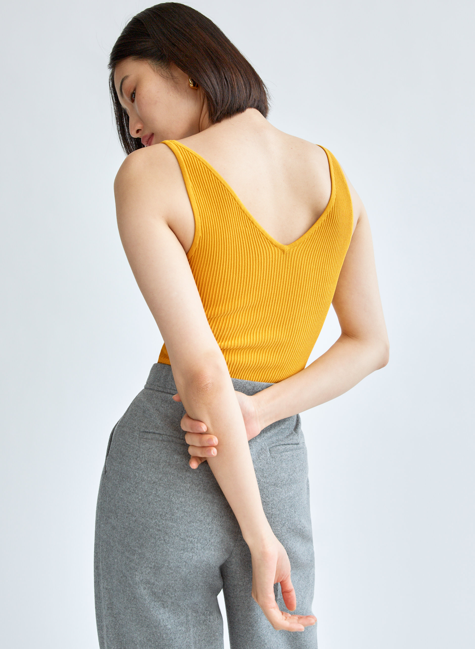 Sculpt Knit Double V Tank