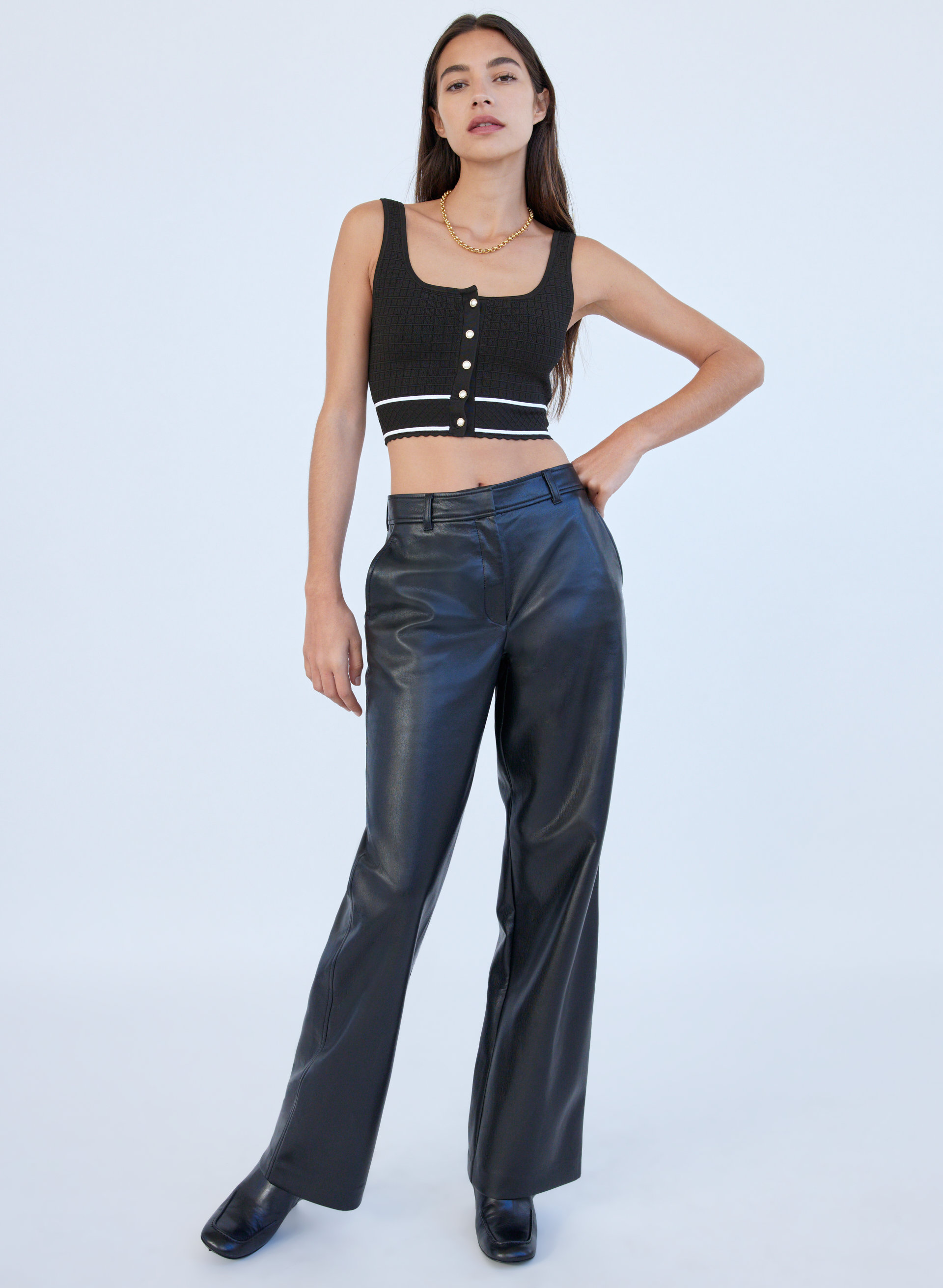 Sculpt Knit Button Tank