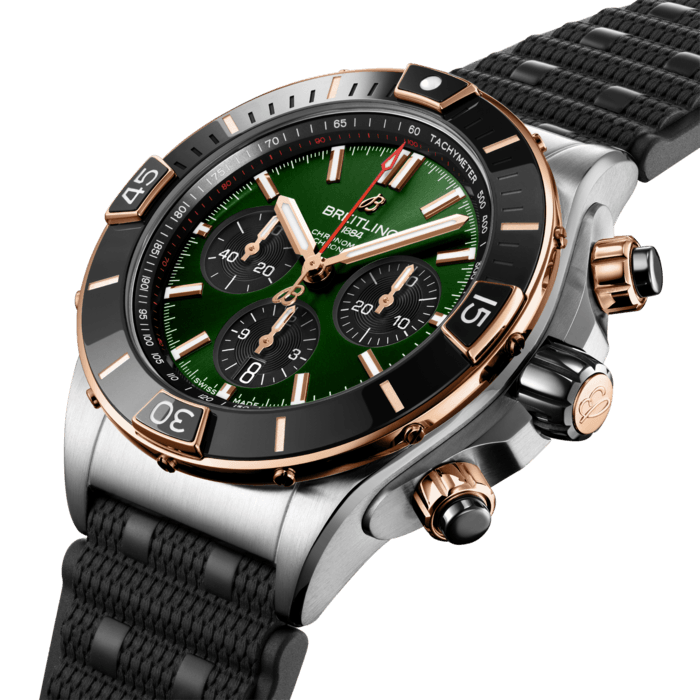 Breitling Super Chronomat B01 44 Stainless steel 18k red gold Green UB0136251L1S1