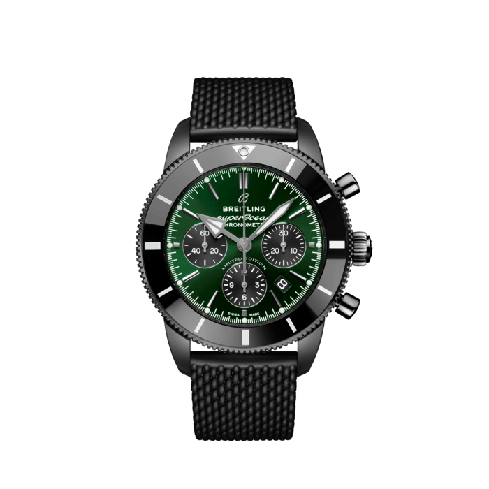 Breitling Superocean Heritage B01 Chronograph 44 DLC-coated stainless steel Green MB01621A1L1S1