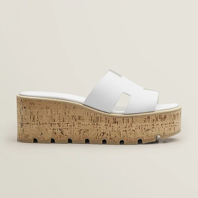 HERMES Eze Slippers High-heeled slippers white High Heels Sandal