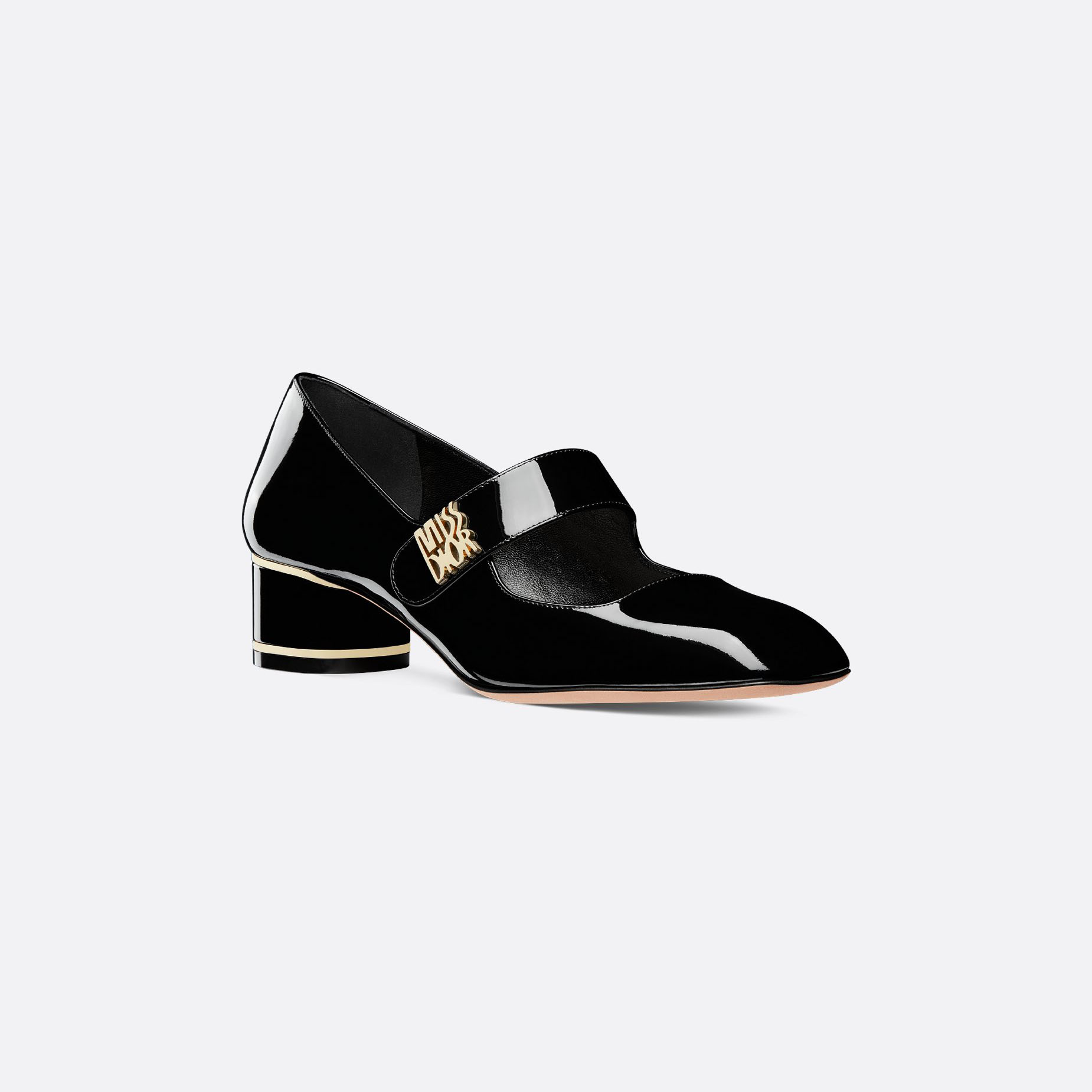 Dior black heels with thick heels and square heels high heels shoes
