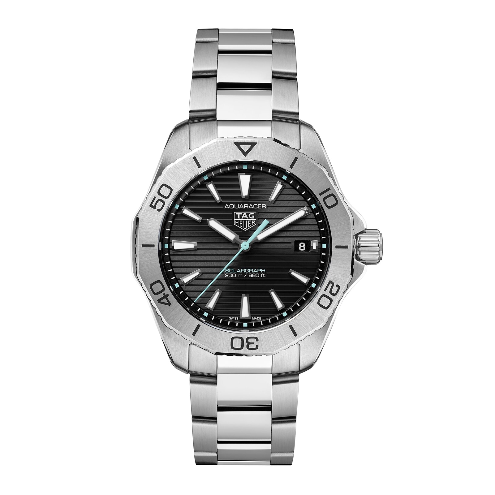 TAG Heuer Aquaracer 200 Professional Solargraph 40mm Mens Watch Black WBP1114.BA0000