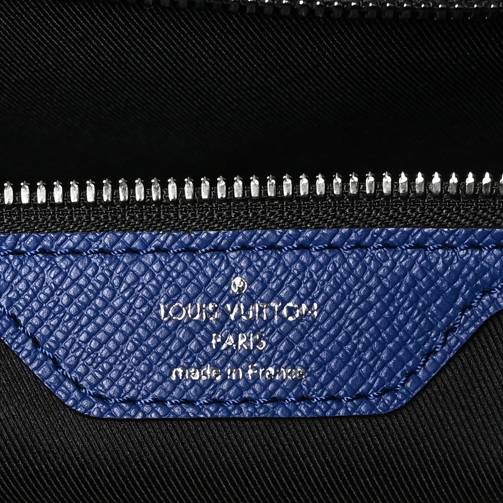 Louis Vuitton Keepall Bandouliere 50 Pacific Blue Taiga Leather & Monogram Eclipse Canvas Silver Hardware