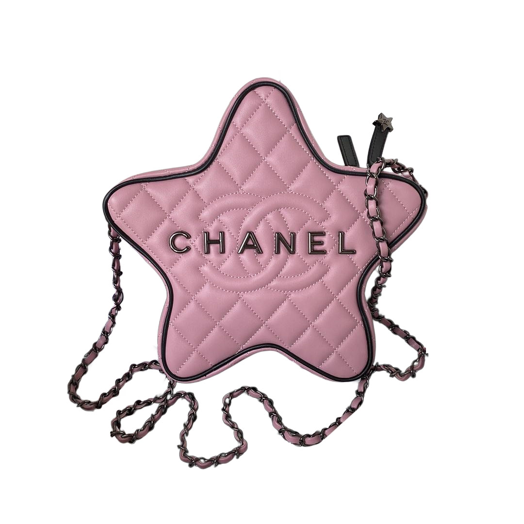 Chanel Pink / white / Black / Gold / Silver Star crossbody bag