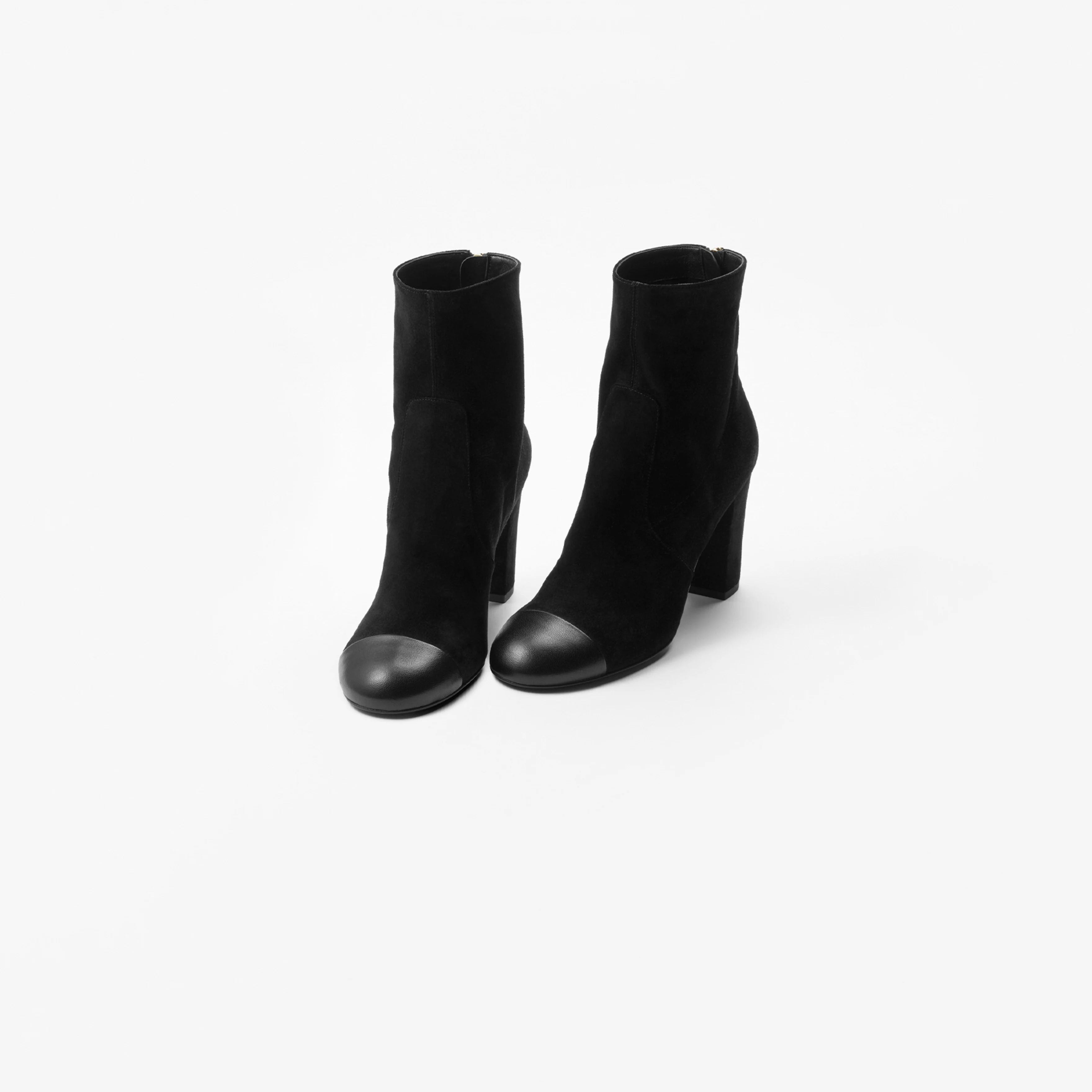 Chanel ankle boots black suede, calfskin, sheepskin