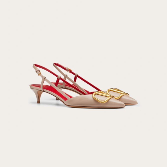 VALENTINO Calf leather strappy heels (4cm high heel)