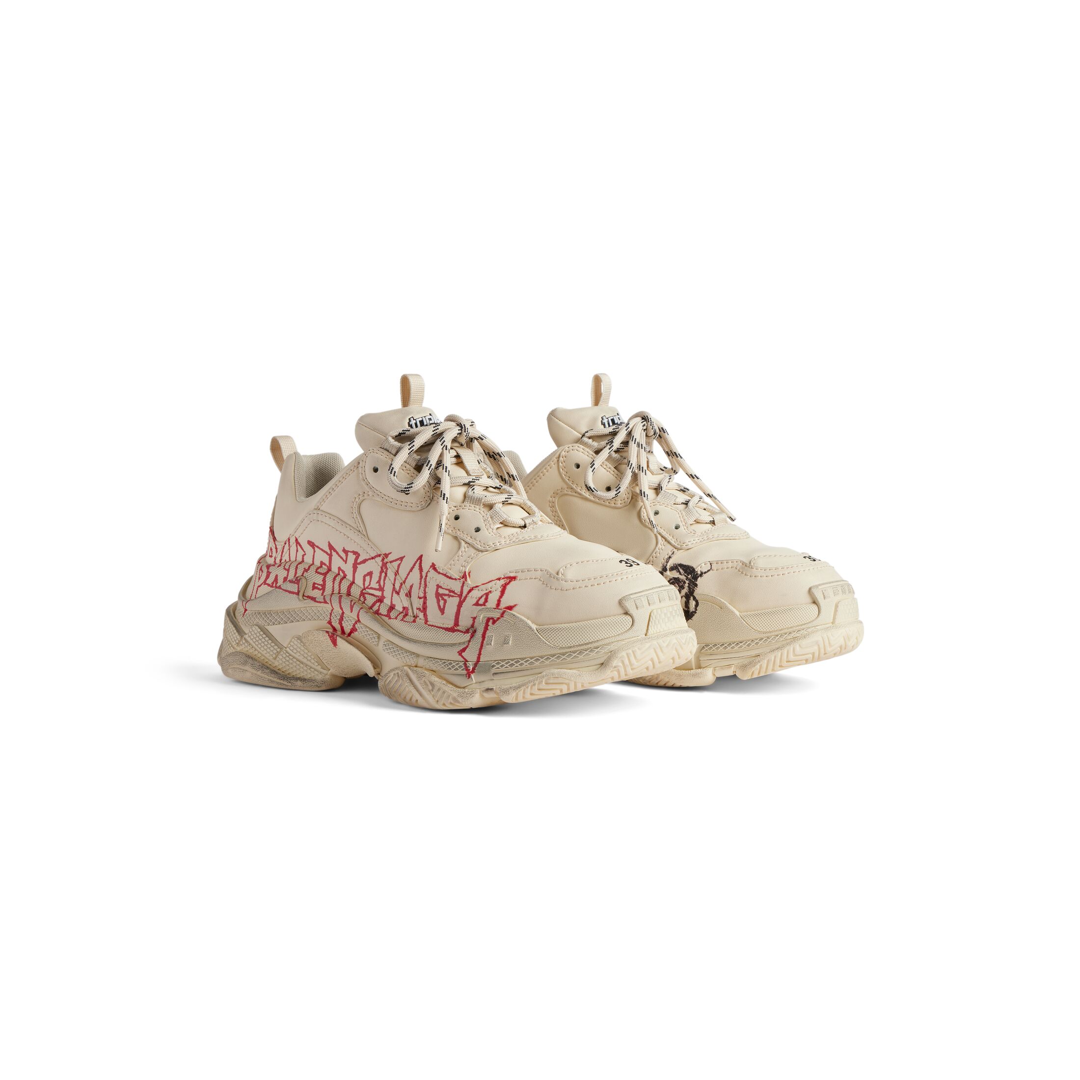 BALENCIAGA TRIPLE S DIY METAL White Sneakers