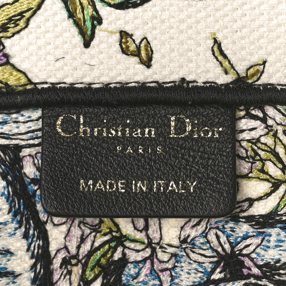 Dior Medium D-Constellation Book Tote Latte Multicolor Embroidered Canvas