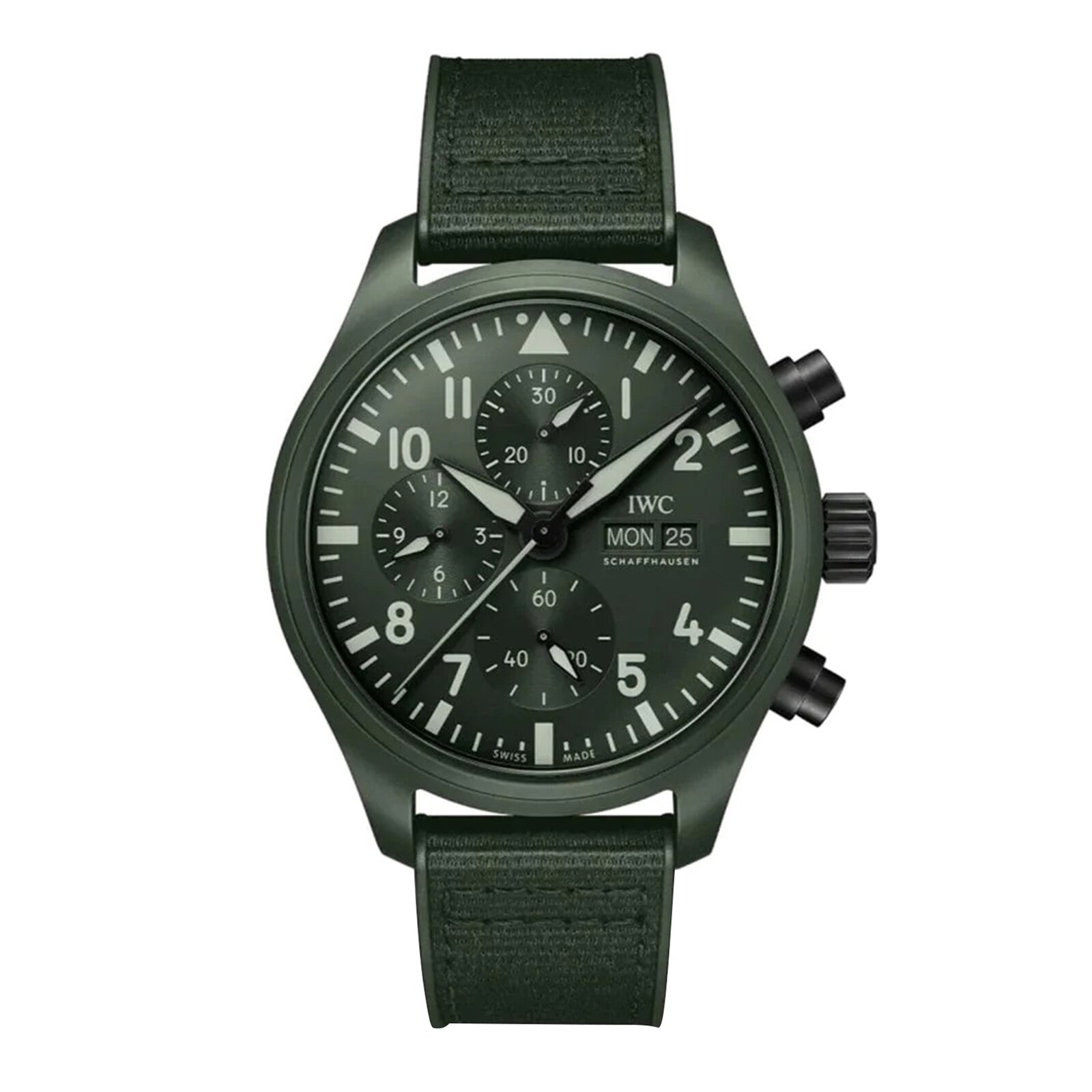 IWC Pilot quote.s Chronograph Top Gun Edition Woodland 44.5mm Mens Watch Green IW389106