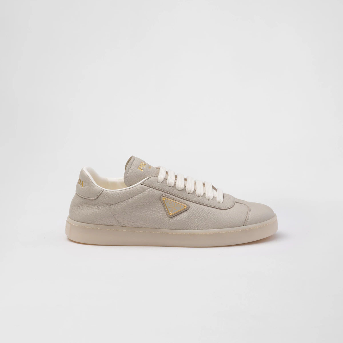 PRADA grey leather sneakers