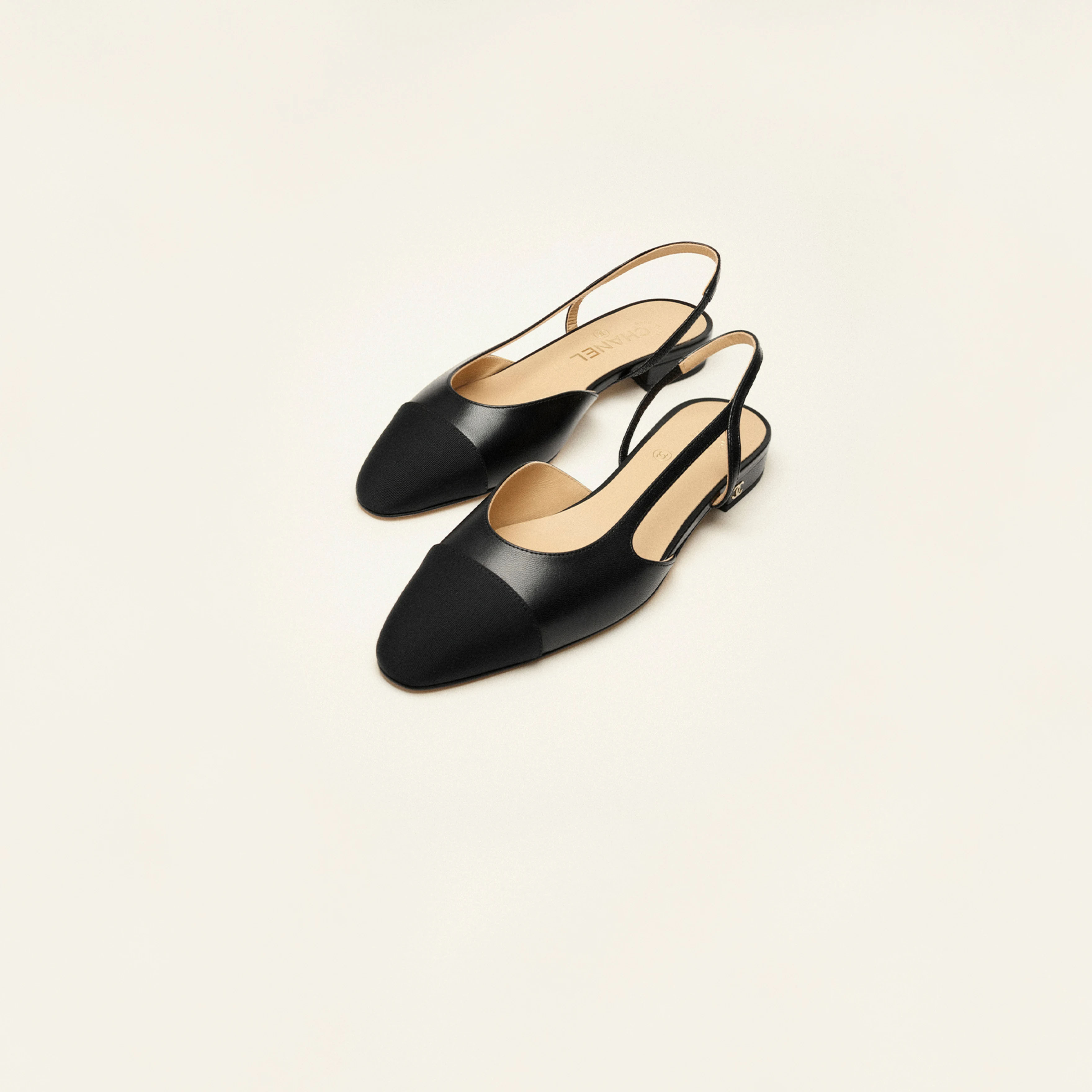 Chanel Black lace up flat shoes