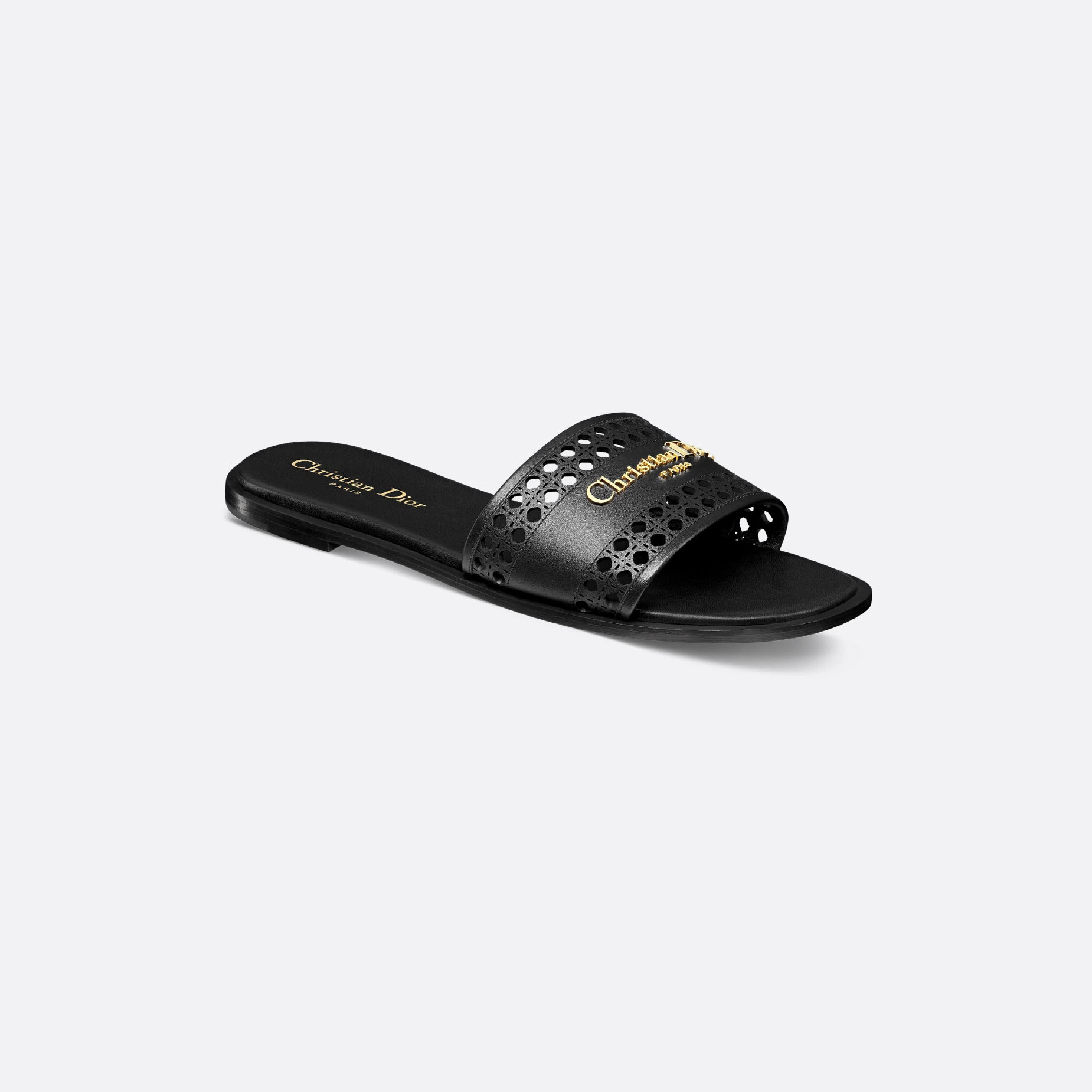 Dior black flat slippers