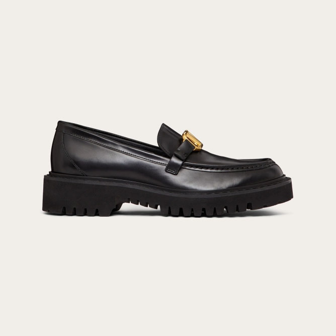 VALENTINO Calf leather loafers (Heel height 4cm)