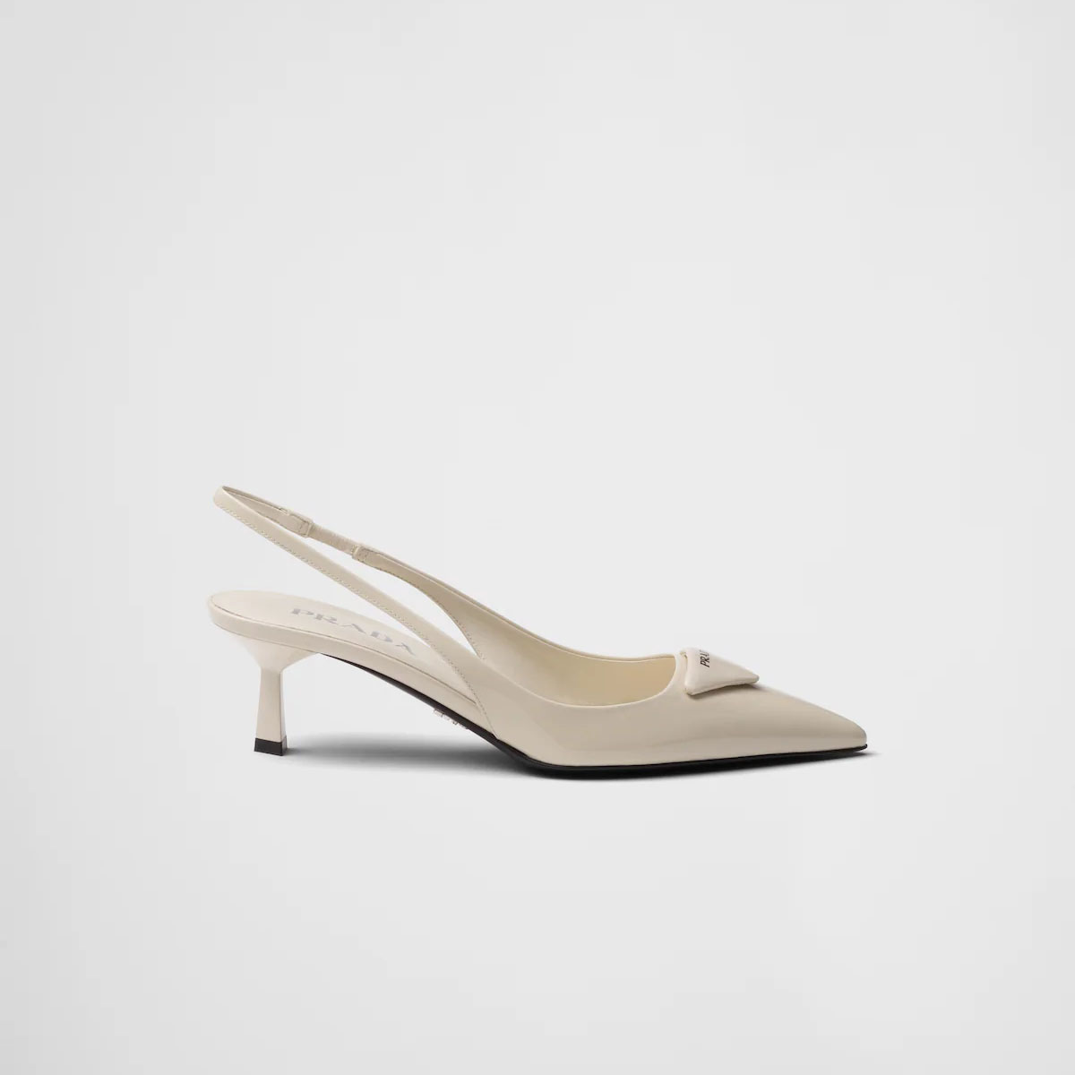 PRADA Patent paint leather White High Heels Shoes