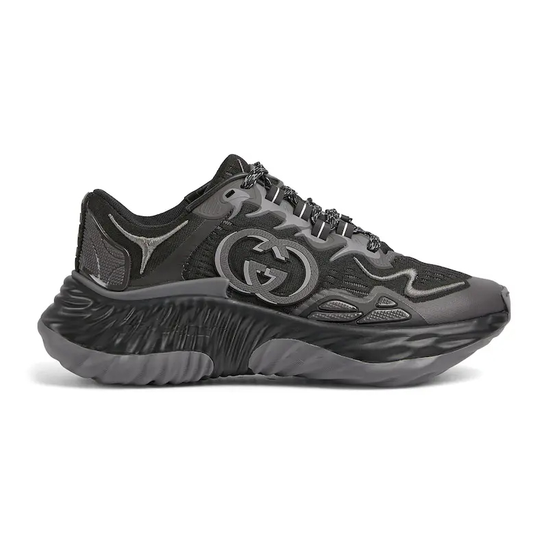 Gucci Ripple series women's thick soled sports shoes dark grey Sneakers