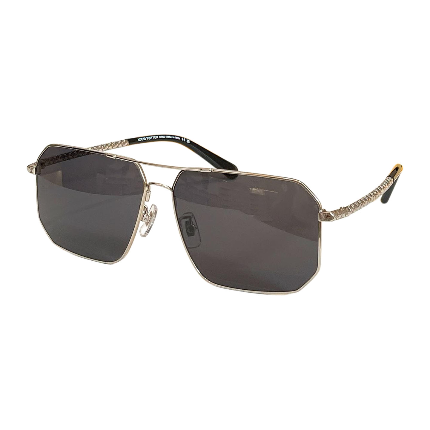 Louis Vuitton Aviator glasses black/black silver/grey silver/eggplant/brown/brown Monogram pattern color Size 57口16-145