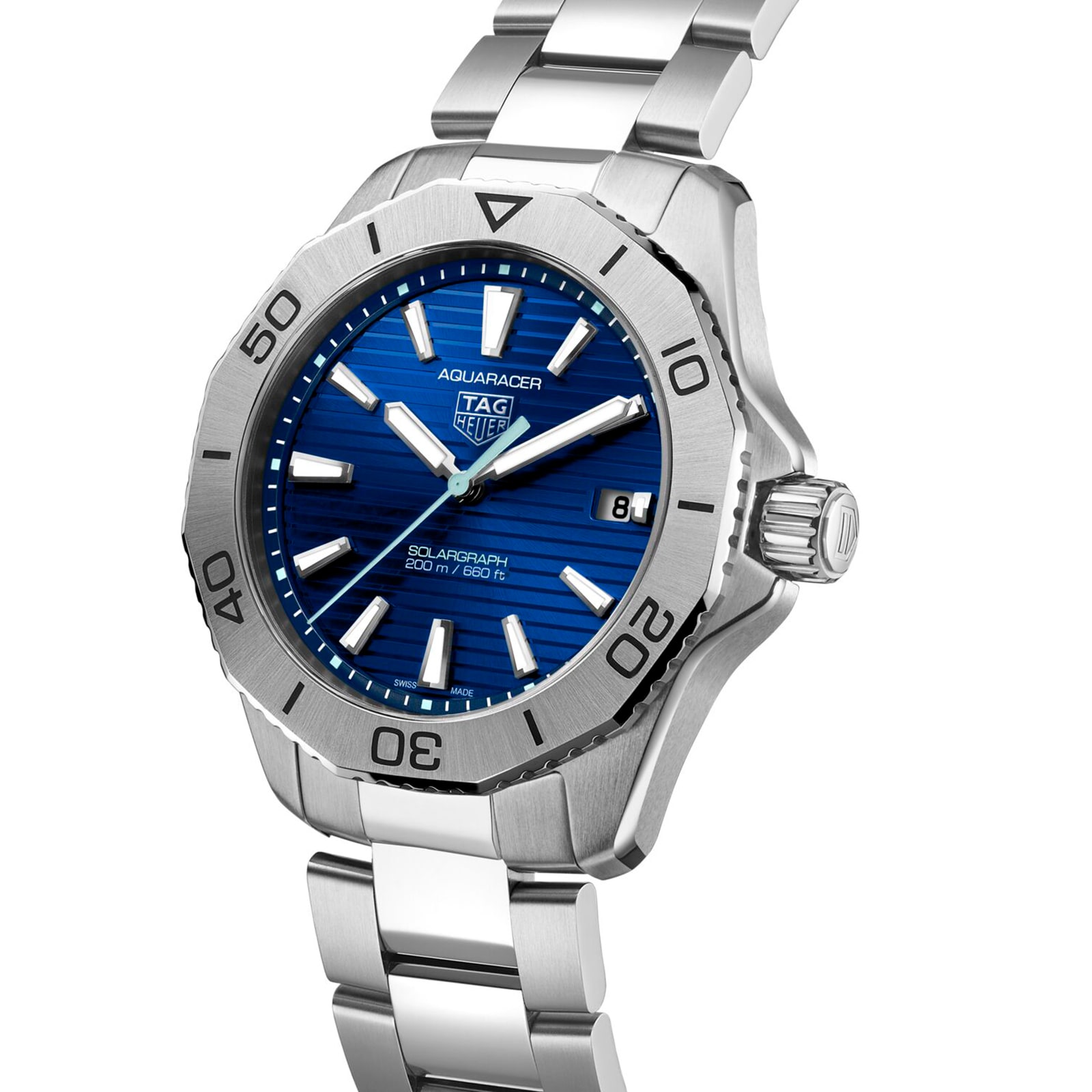 TAG Heuer Aquaracer Professional 200 Solargraph 40mm Mens Watch Blue WBP1113.BA0000