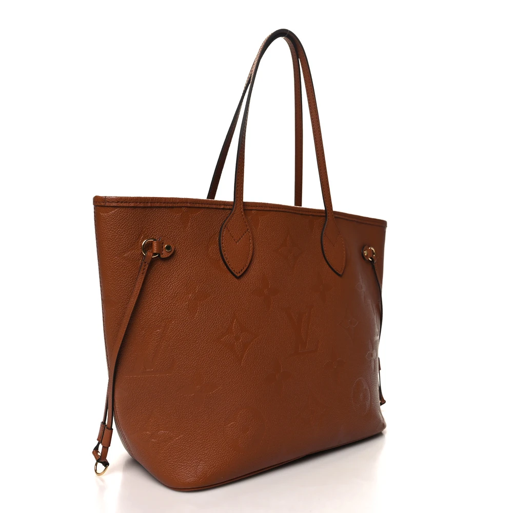 Louis Vuitton Neverfull MM Cognac Giant Monogram Empreinte Leather