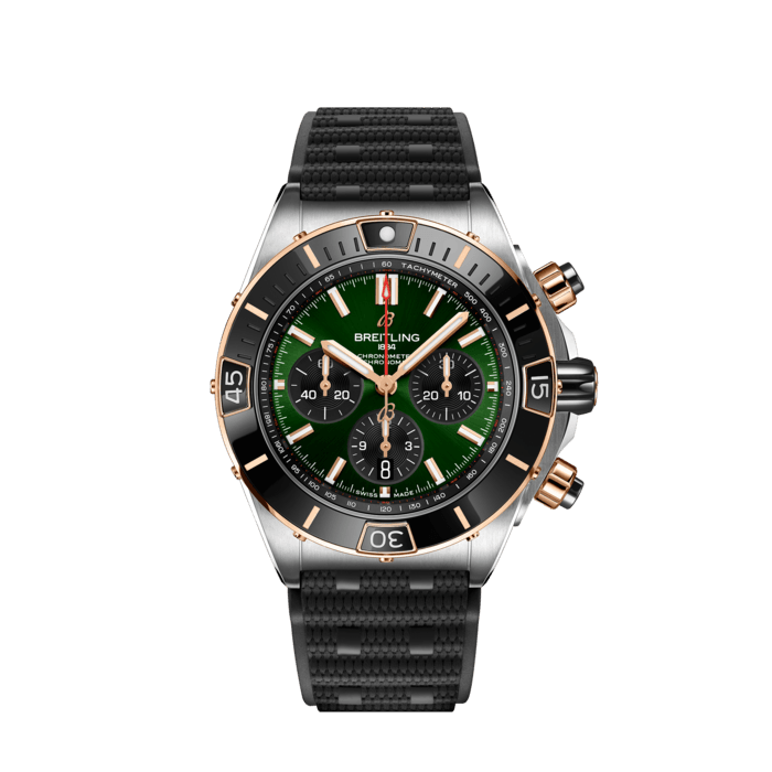 Breitling Super Chronomat B01 44 Stainless steel 18k red gold Green UB0136251L1S1