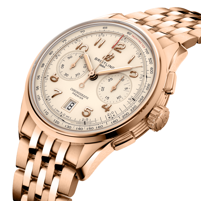 Breitling Premier B01 Chronograph 42 18k red gold Cream RB0145371G1R1