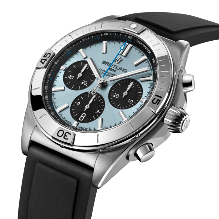 Breitling Chronomat B01 42 Stainless steel platinum Ice blue PB0134101C1S1