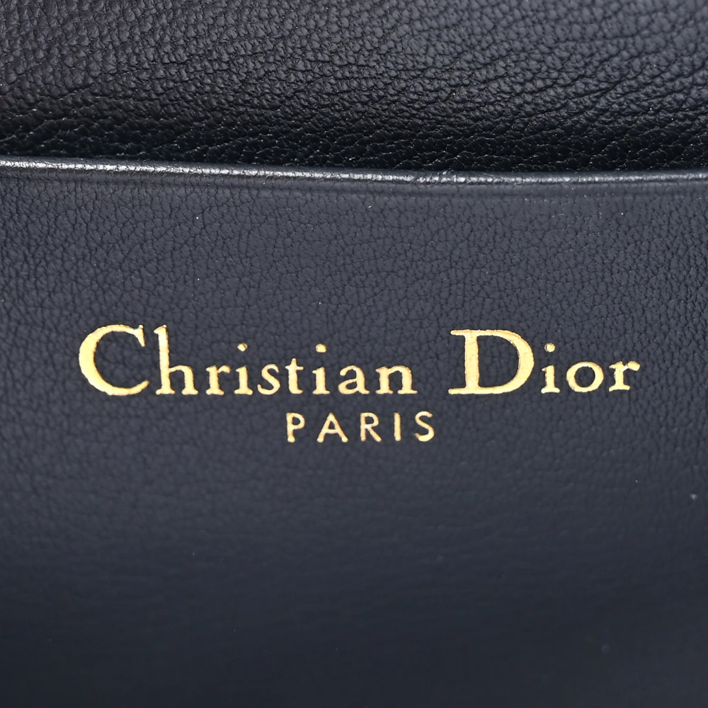 Dior Small Montaigne 30 Phone Holder With Chain Blue Oblique Canvas