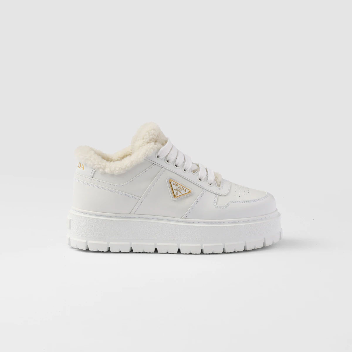 PRADA white leather sneakers