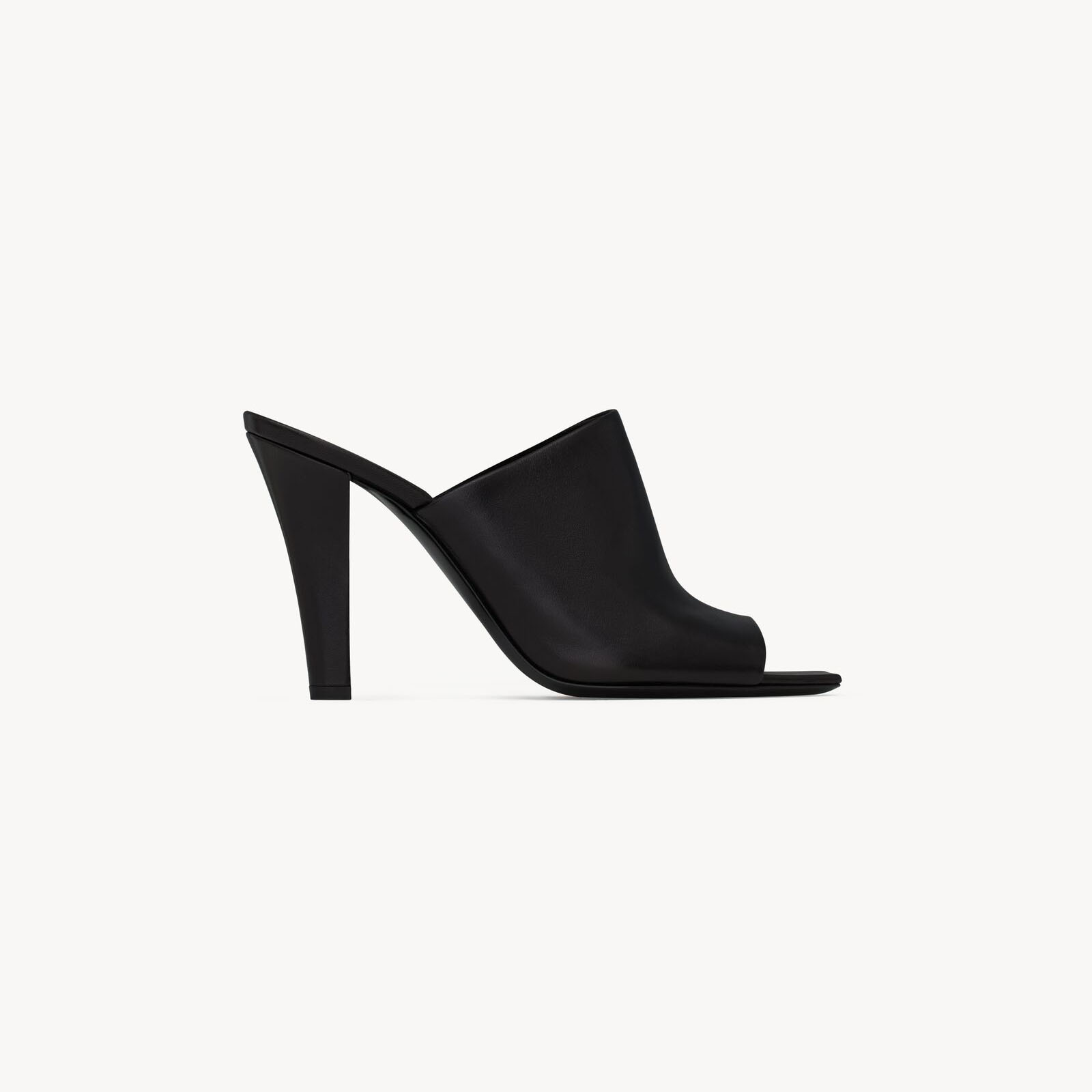 Yves Saint Laurent Black leather high heels slippers