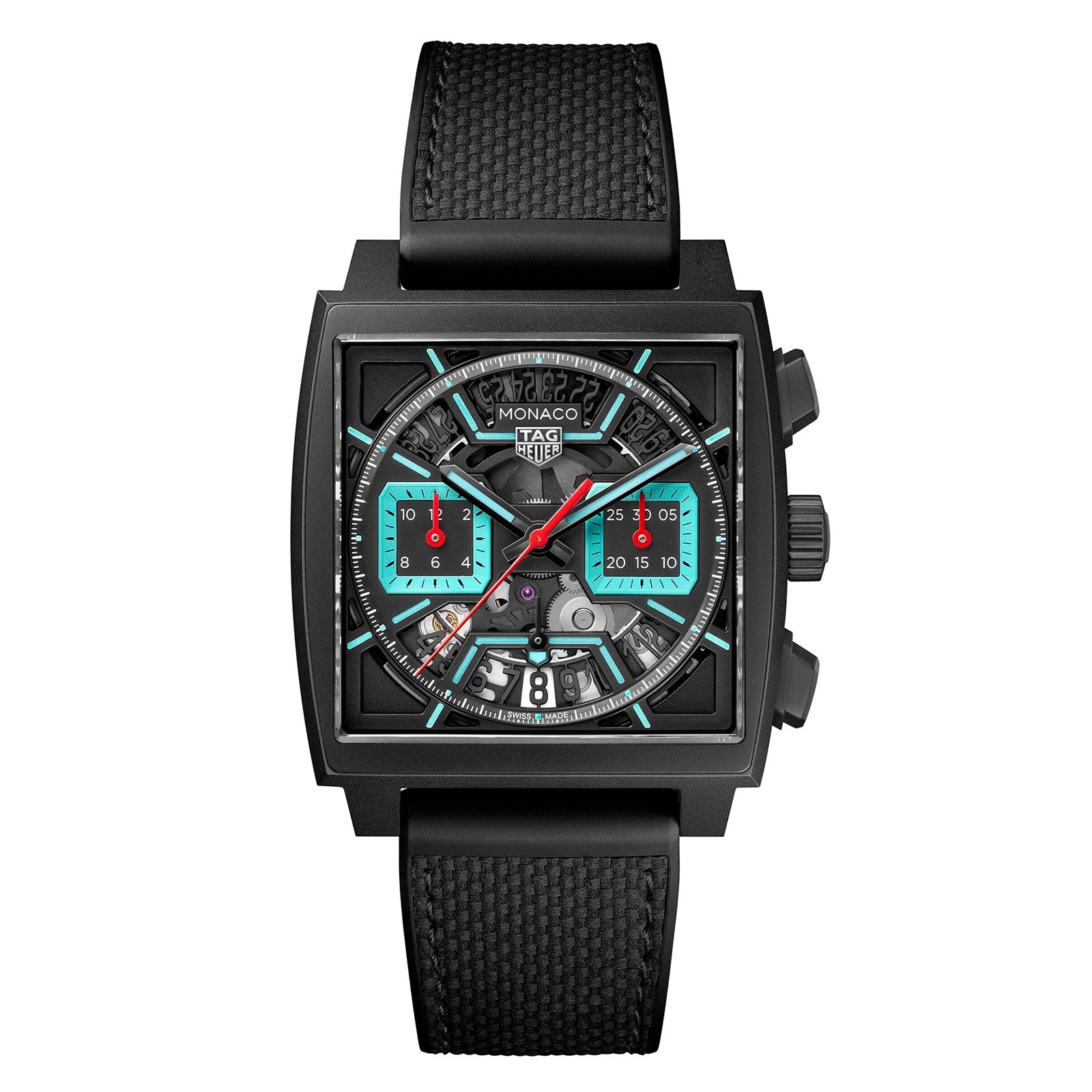 TAG Heuer Monaco Chronograph 39mm Mens Watch Titanium Turqouise CBL2184.FT6236