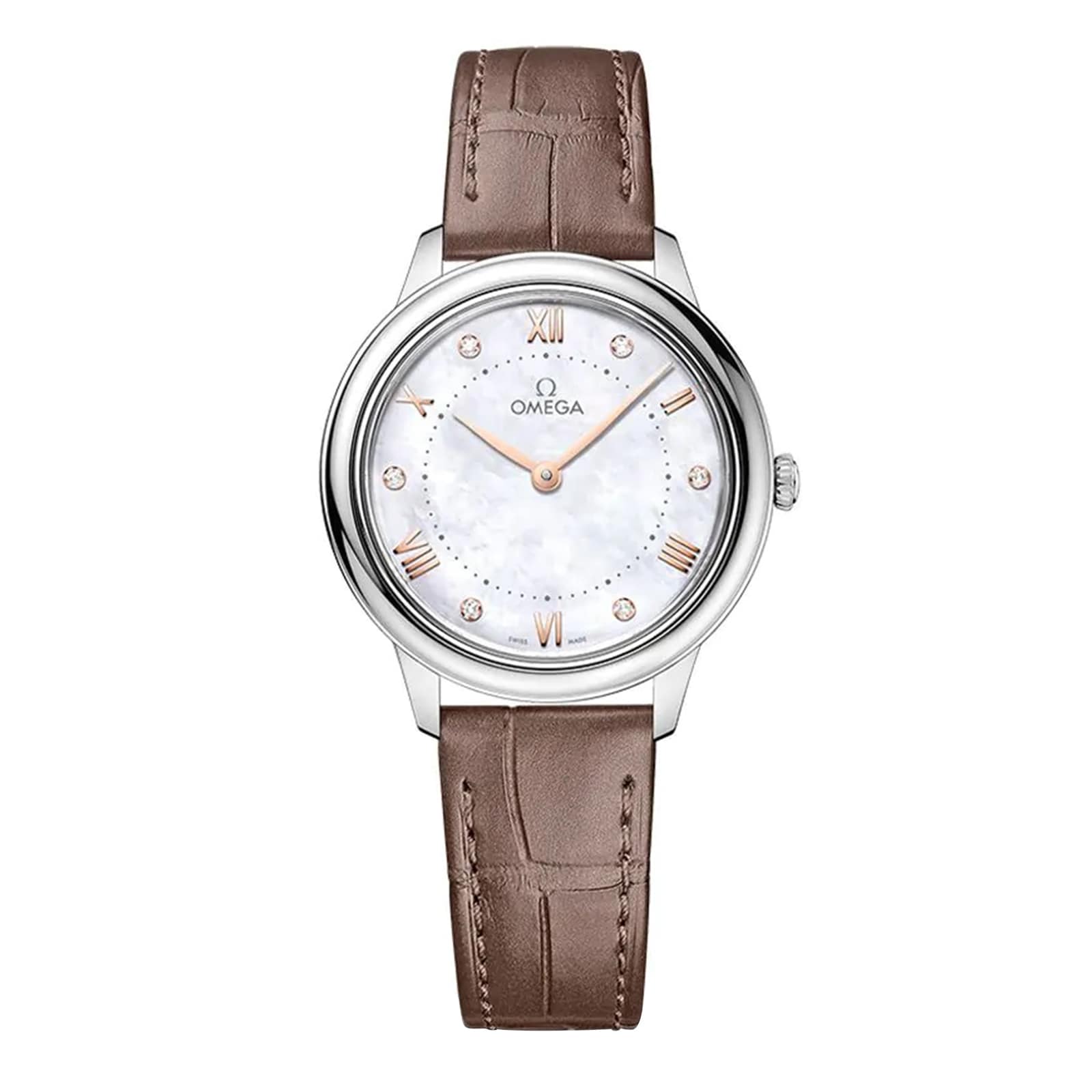 Omega De Ville Prestige 30mm Ladies Watch Mother Of Pearl O43413306055001
