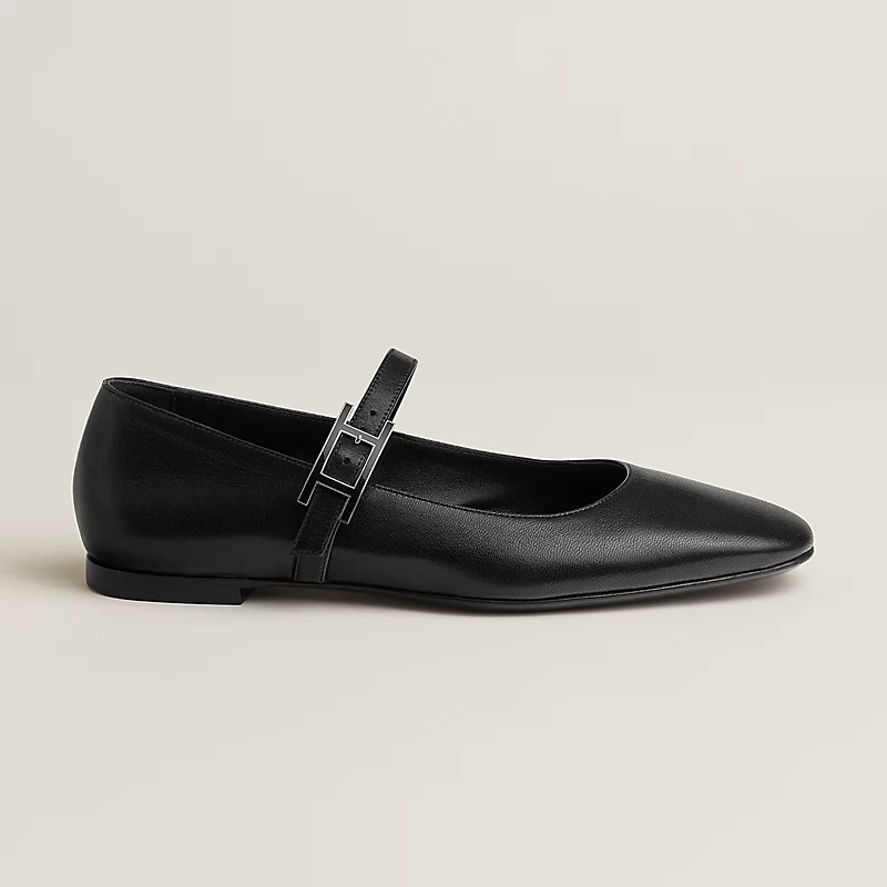HERMES Jane Black Ballet Shoes
