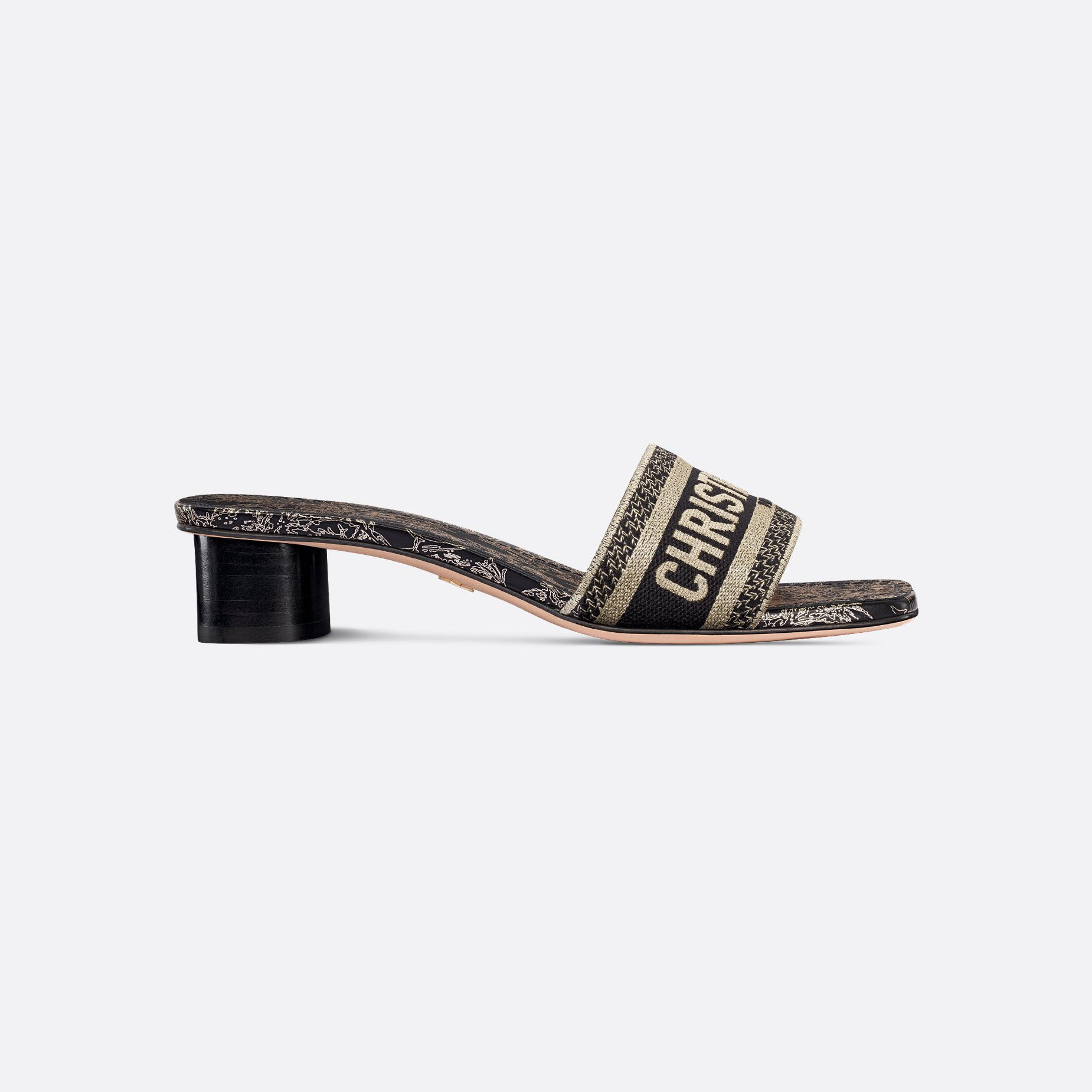 Dior thick bottom square head high-heeled slippers