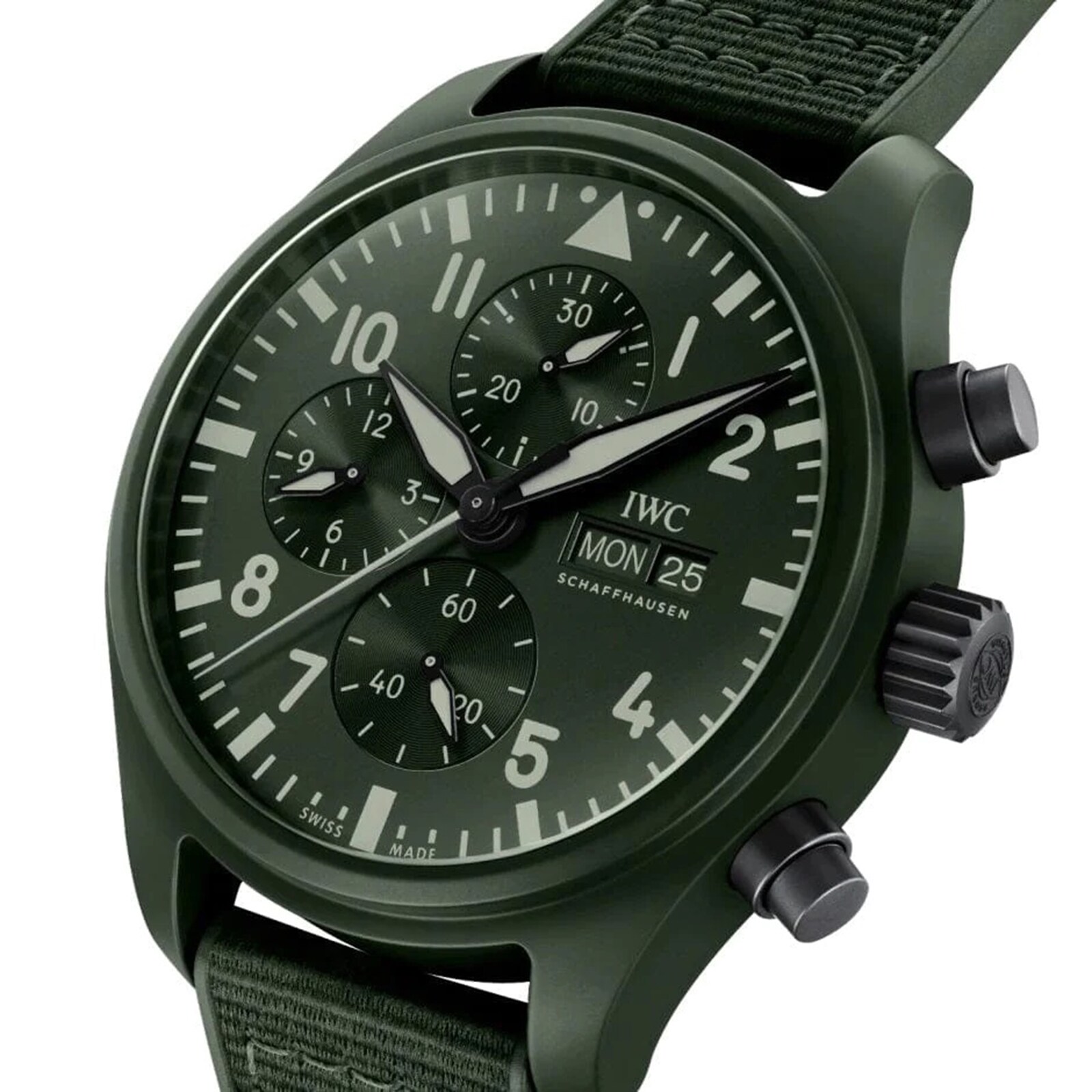 IWC Pilot quote.s Chronograph Top Gun Edition Woodland 44.5mm Mens Watch Green IW389106
