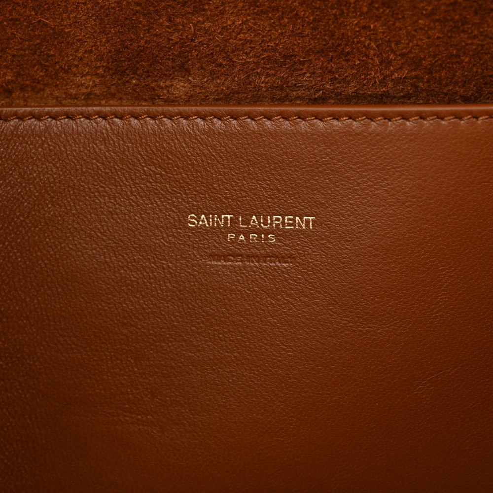 Saint Laurent Medium Kate Satchel Black Reversible Embossed Monogram Calfskin & Crocodile Leather Aged Gold Hardware