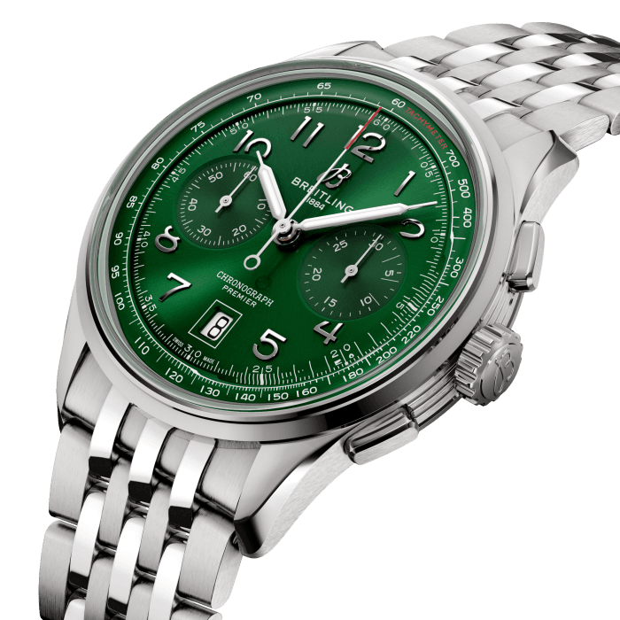 Breitling Premier B01 Chronograph 42 Stainless steel Green AB0145371L1A1