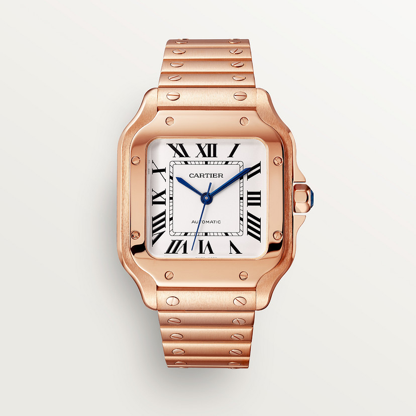 Santos de Cartier watch Medium model rose gold CRWGSA0031
