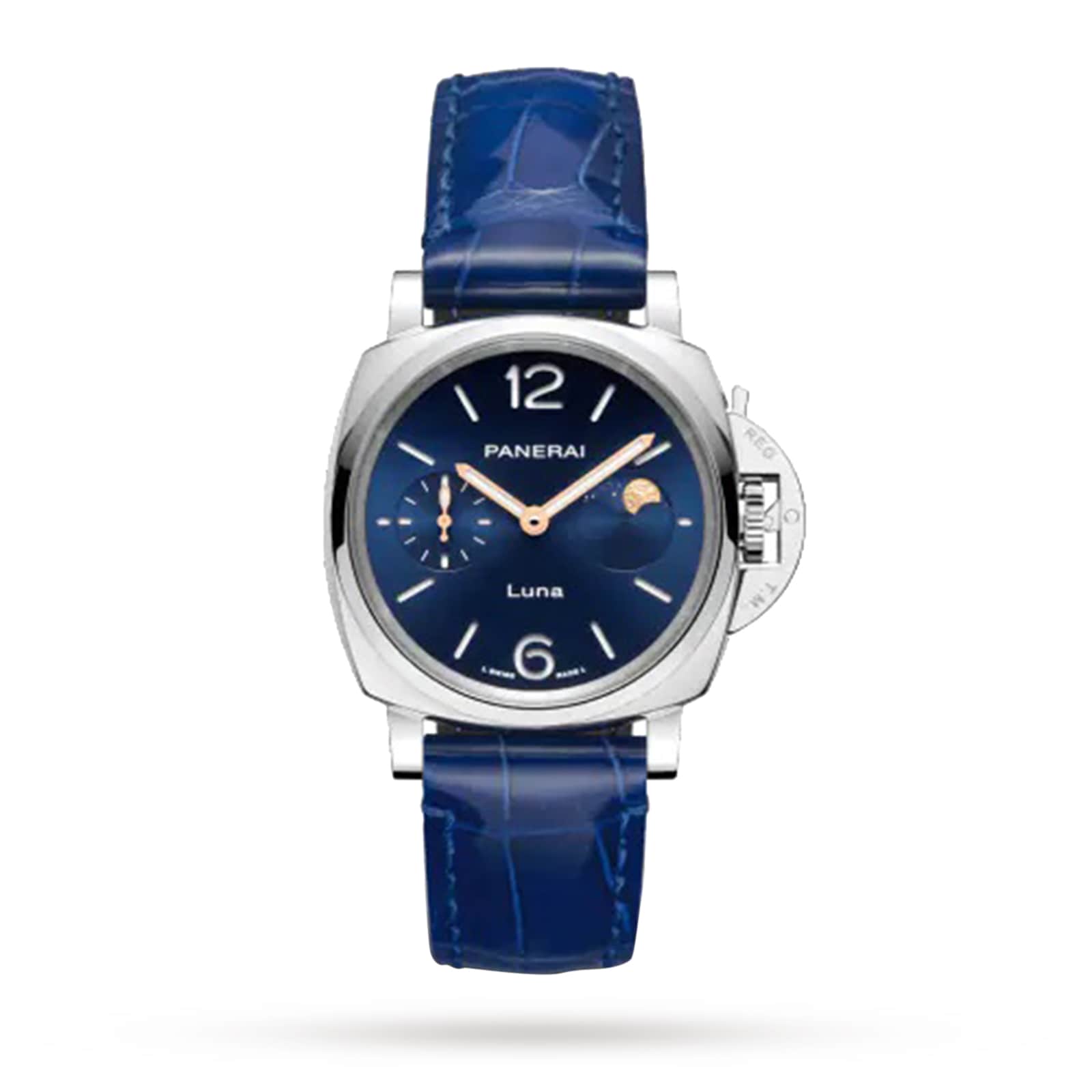 Panerai Luminor Due Luna Moonphase 38mm Ladies Watch Blue PAM01179
