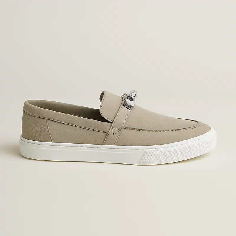 HERMES Game Grey Loafers