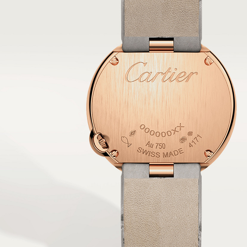Ballon Blanc de Cartier watch 30mm quartz movement rose gold diamonds leather CRWJBL0008