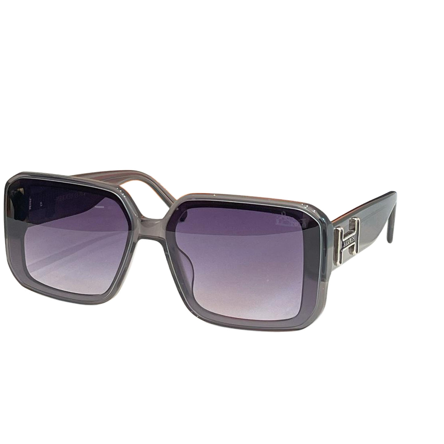 Hermès square frame glasses black/eggplant/blue/green/leopard/purple white/orange color Size 54口20-145