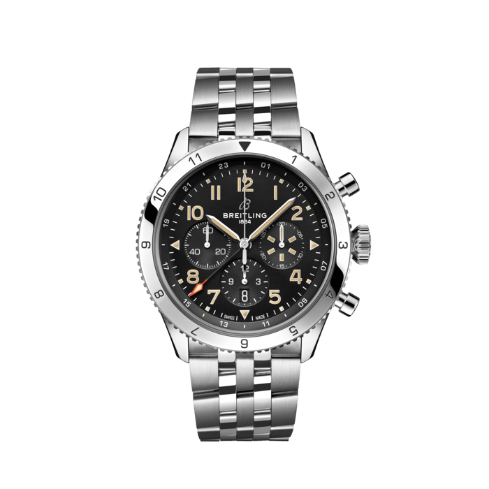 Breitling Super AVI B04 Chronograph GMT 46 P-51 Mustang Stainless steel Black AB04453A1B1A1