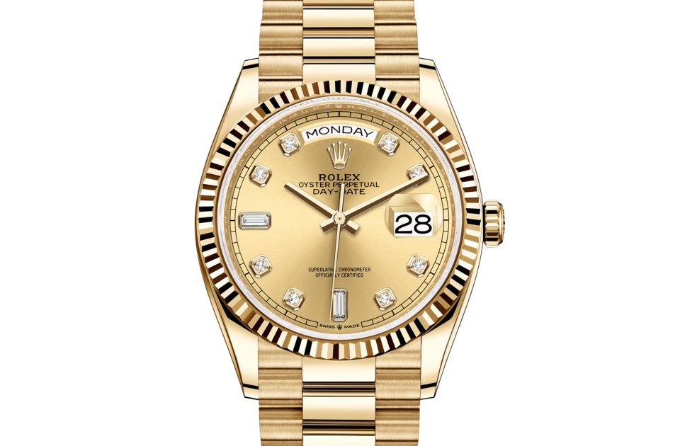 Rolex Day-Date 36 Oyster 36 mm yellow gold Champagne-colour dial M128238-0008