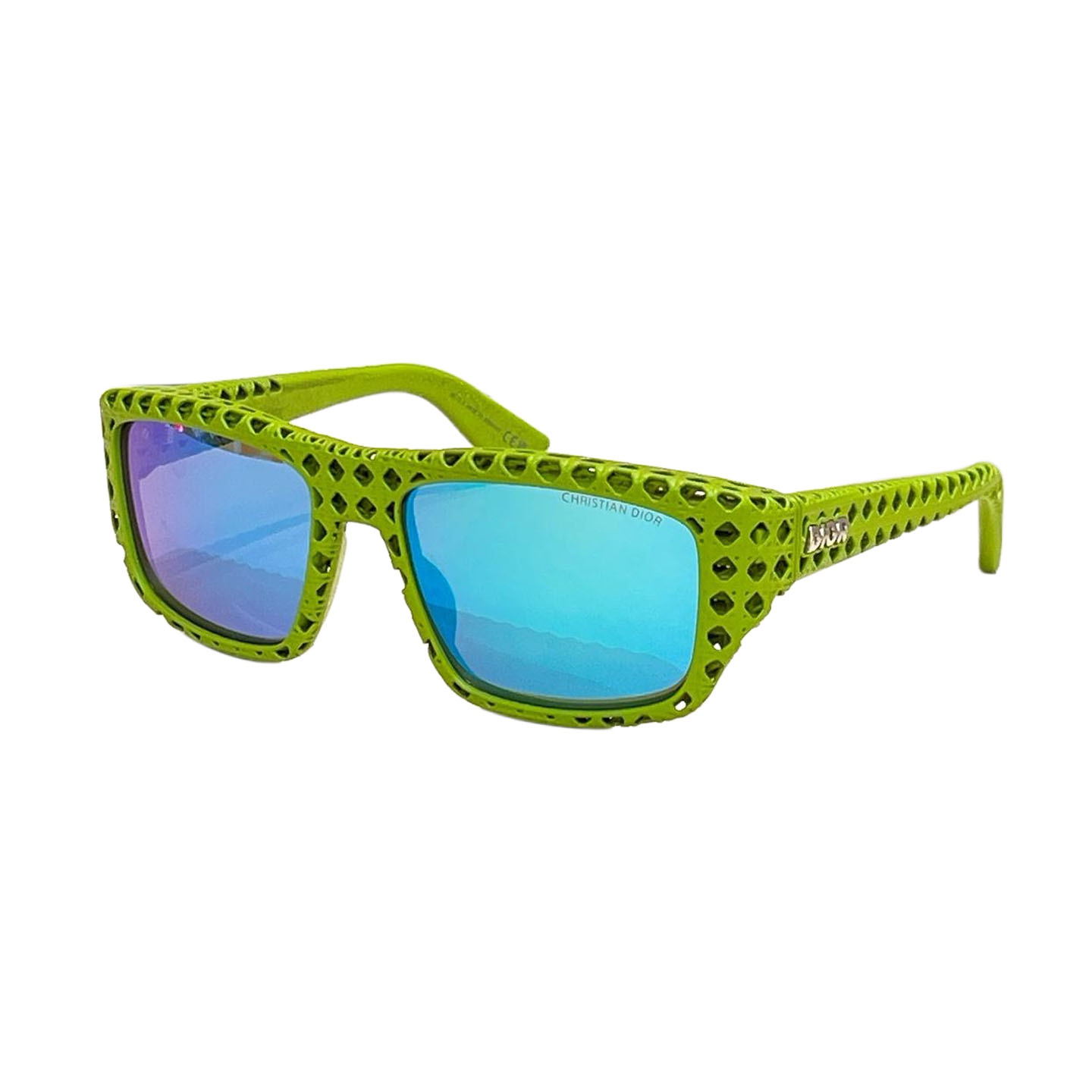 DIOR square frame glasses green blue color Size 57口18-135