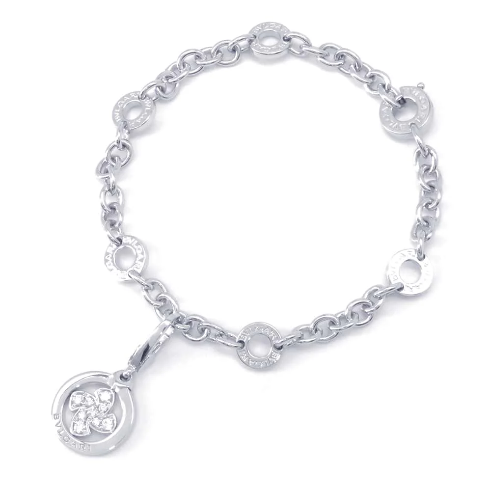 BVLGARI Tondo Windmill Diamond Bag Charm with Bag Charm Bracelet