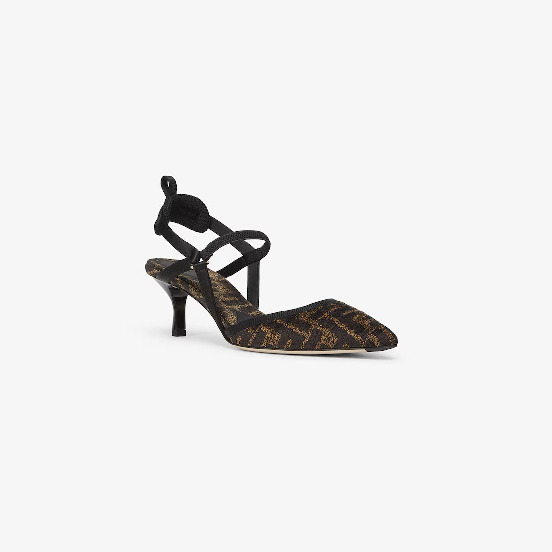 FENDI Black Chenille Medium heel shoes