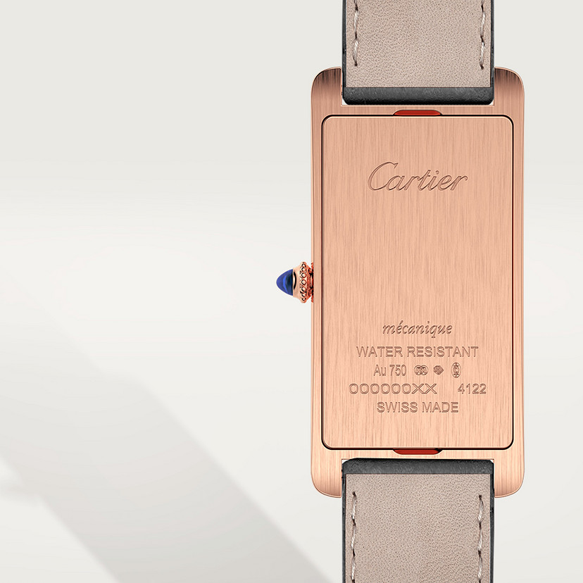Tank Cintrée watch Large model rose gold leather CRWGTA0025