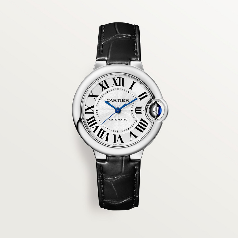Ballon Bleu de Cartier watch 33 mm steel leather CRWSBB0030