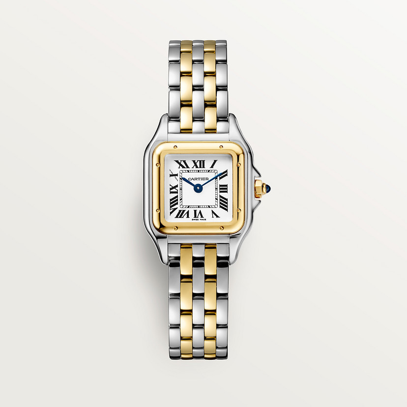 Panthère de Cartier watch Small model quartz movement yellow gold steel CRW2PN0006